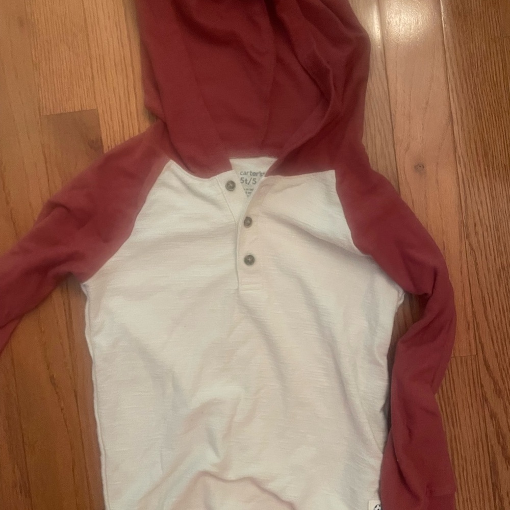 Carter's Kids Red and White Hooded Sweatshirt